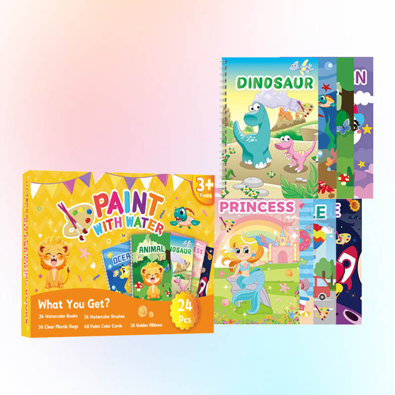 24er-Pack Taschen-Aquarell-Malbuch-Set