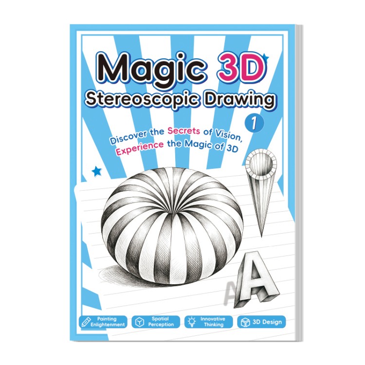 Englische Ausgabe des stereoskopischen 3D-Zeichenbuchs