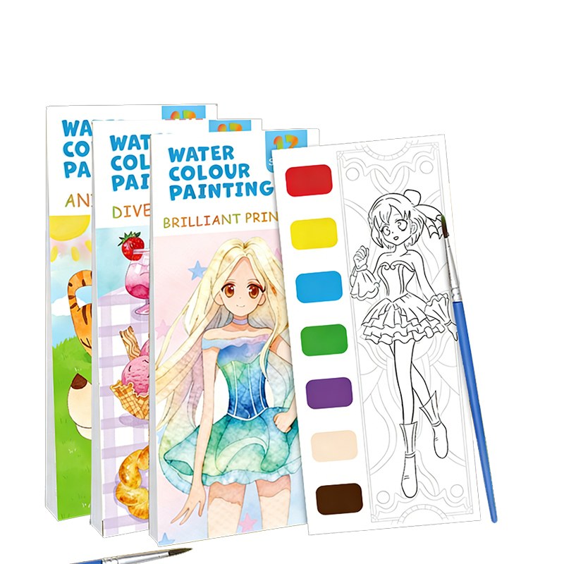 Gebundenes Aquarell-Malbuch mit integrierter Farbe