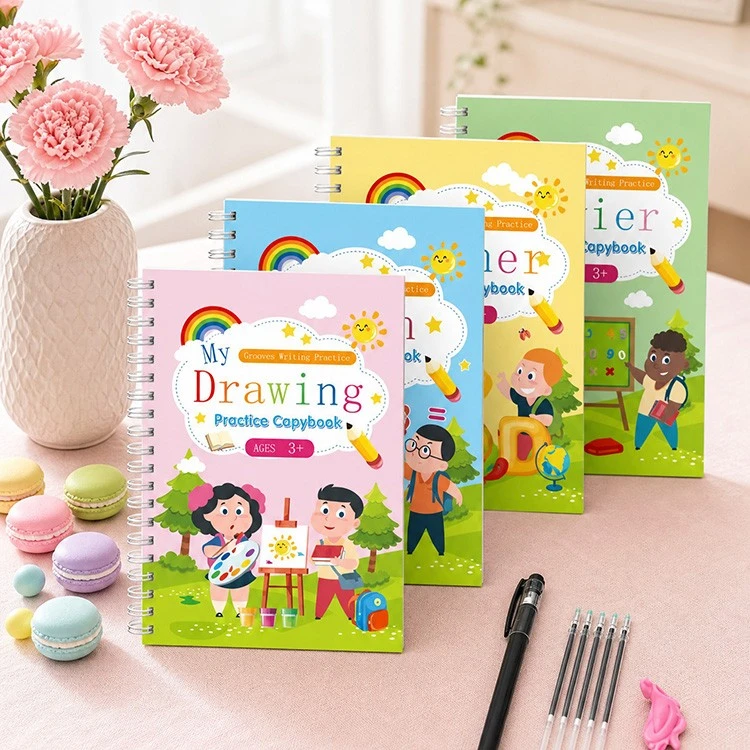 Magic Grooved Writing Practice Book, 4-Bücher-Set